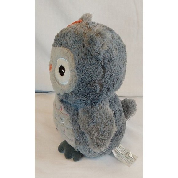 Lambs & Ivy Gray Owl Plush 12" Girl Orange Bow pre-owned  good condition. - Picture 3 of 7